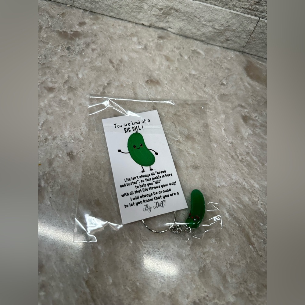 Emotional Support Dill Pickle Keychain Bag Clip Funny Gift For Loved One